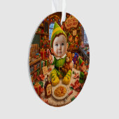 Mijn eerste kerst Santas kleine helper foto Ornament (voorkant)