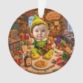 Mijn eerste kerst Santas kleine helper foto Ornament (voorkant)