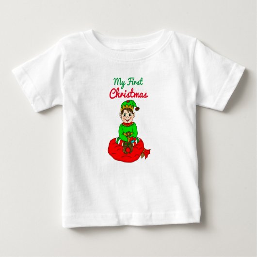 Mijn eerste Kerst Schattigee Cartoon Elf Baby (Voorkant)
