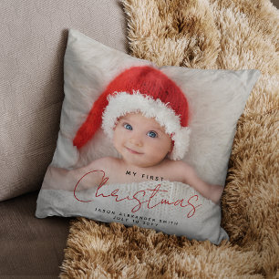 Mijn eerste kerst Schattigee elegante Baby foto Kussen