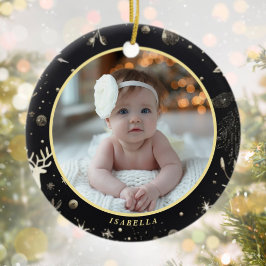 Mijn eerste kerst Schattigee moderne Baby foto Keramisch Ornament