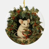 Mijn eerste kerst Schattigee  Muis Baby naam Keramisch Ornament (Achterkant)