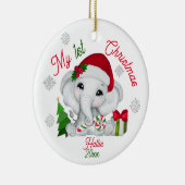 Mijn eerste kerst Schattigee olifant Keramisch Ornament (Rechts)