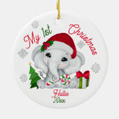 Mijn eerste kerst Schattigee olifant Keramisch Ornament (Achterkant)