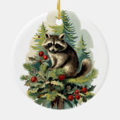 Mijn eerste kerst Schattigee  Wasbeer Baby Naam Keramisch Ornament (Achterkant)