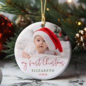 Mijn eerste kerst script Baby foto Keepsake Keramisch Ornament