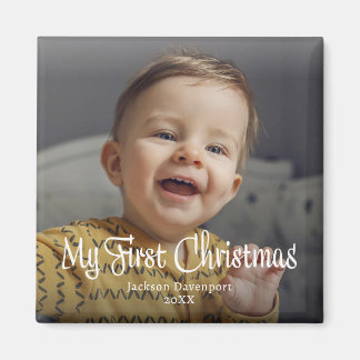 Mijn Eerste Kerst Scriptie Foto Baby Naam Jaar Magneet