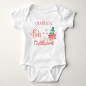 Mijn eerste kerst sneeuwpop met Cadeaus Romper (Voorkant)