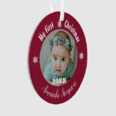 Mijn eerste kerst sneeuwvlok ingelijst Ornament (voorkant)