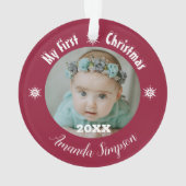 Mijn eerste kerst sneeuwvlok ingelijst Ornament (achterkant)