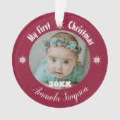 Mijn eerste kerst sneeuwvlok ingelijst Ornament (voorkant)