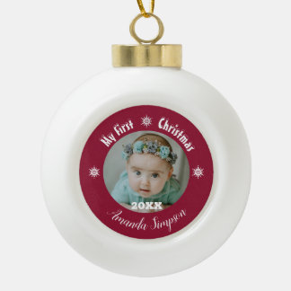 Mijn eerste kerst sneeuwvlok ingelijst Ornament