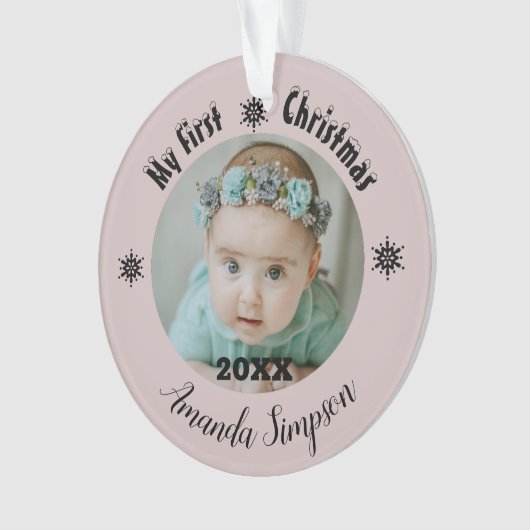 Mijn eerste kerst sneeuwvlok ingelijst Ornament (voorkant)