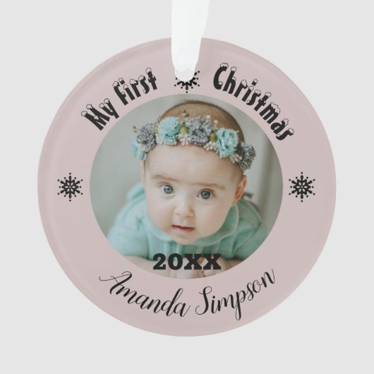 Mijn eerste kerst sneeuwvlok ingelijst Ornament (voorkant)