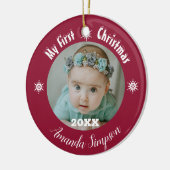 Mijn eerste kerst sneeuwvlok ingelijst Ornament (Links)