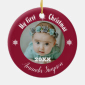 Mijn eerste kerst sneeuwvlok ingelijst Ornament (Achterkant)