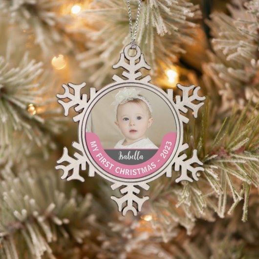 Mijn eerste kerst sneeuwvlok ingelijst Ornament - (Boom)