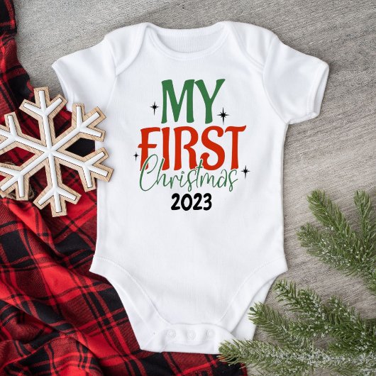 Mijn Eerste Kerst Snelstappende Ster Gepersonalise Romper