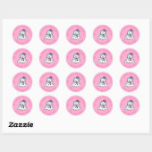Mijn eerste kerst | Snowman Custom Pink Ronde Sticker (Vel)
