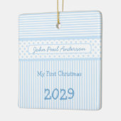 Mijn Eerste Kerst Strepen Tiny Tee Foto Ornament (Links)
