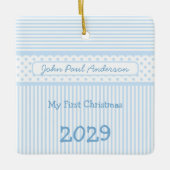 Mijn Eerste Kerst Strepen Tiny Tee Foto Ornament (Voorkant)