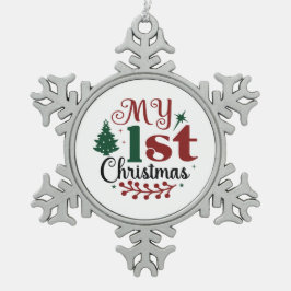 Mijn eerste kerst tin sneeuwvlok ornament