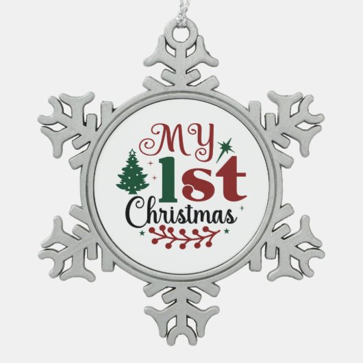 Mijn eerste kerst tin sneeuwvlok ornament (Voorkant)