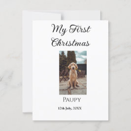 Mijn eerste kerst toevoegen naam hond kat jaar fot briefkaart