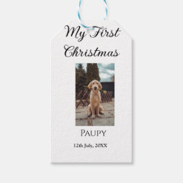 Mijn eerste kerst toevoegen naam hond kat jaar fot cadeaulabel