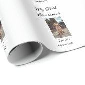 Mijn eerste kerst toevoegen naam hond kat jaar fot cadeaupapier (Rol Hoek)