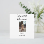 Mijn eerste kerst toevoegen naam hond kat jaar fot feestdagenkaart (Staand voorkant)