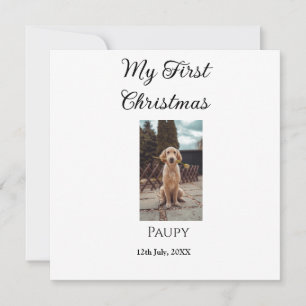Mijn eerste kerst toevoegen naam hond kat jaar fot feestdagenkaart