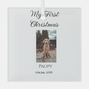 Mijn eerste kerst toevoegen naam hond kat jaar fot glas ornament