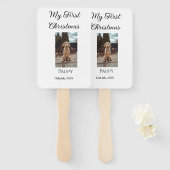 Mijn eerste kerst toevoegen naam hond kat jaar fot handwaaier (Voorkant en achterkant)