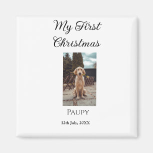 Mijn eerste kerst toevoegen naam hond kat jaar fot magneet