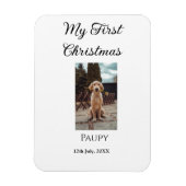Mijn eerste kerst toevoegen naam hond kat jaar fot magneet (Verticaal)