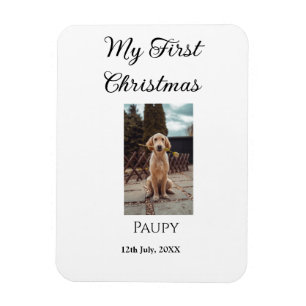 Mijn eerste kerst toevoegen naam hond kat jaar fot magneet