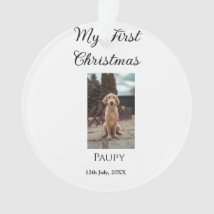 Mijn eerste kerst toevoegen naam hond kat jaar fot ornament