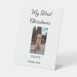 Mijn eerste kerst toevoegen naam hond kat jaar fot reclamebord met voetstuk