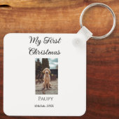 Mijn eerste kerst toevoegen naam hond kat jaar fot sleutelhanger (Achterkant)