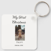 Mijn eerste kerst toevoegen naam hond kat jaar fot sleutelhanger (Achterkant)