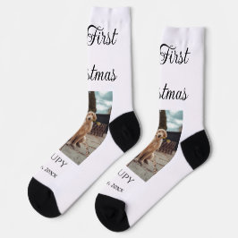 Mijn eerste kerst toevoegen naam hond kat jaar fot sokken