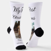 Mijn eerste kerst toevoegen naam hond kat jaar fot sokken (Gebogen)