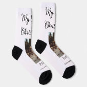 Mijn eerste kerst toevoegen naam hond kat jaar fot sokken (Rechts)