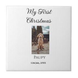 Mijn eerste kerst toevoegen naam hond kat jaar fot tegeltje