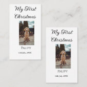 Mijn eerste kerst toevoegen naam hond kat jaar fot visitekaartje (Voorkant / Achterkant)