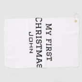 Mijn eerste kerst toevoegen naam mannelijke mannen golfhanddoek (Horizontaal)