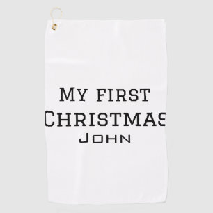 Mijn eerste kerst toevoegen naam mannelijke mannen golfhanddoek