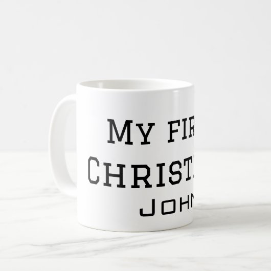 Mijn eerste kerst toevoegen naam mannelijke mannen koffiemok (Voorkant links)