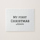 Mijn eerste kerst toevoegen naam mannelijke mannen legpuzzel (Horizontaal)